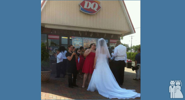 funny dairy queen wedding photo